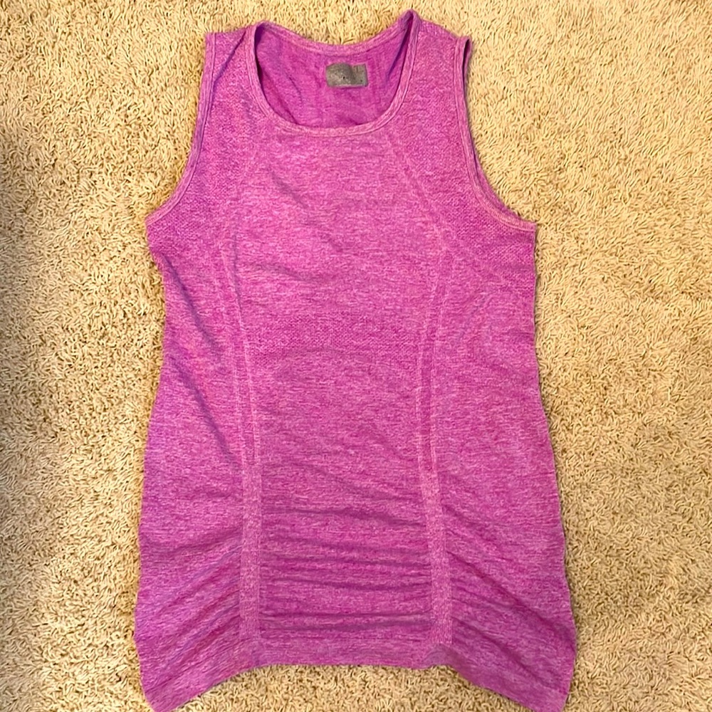 Athleta Purple Workout Rouged Stretchy Athletic Top